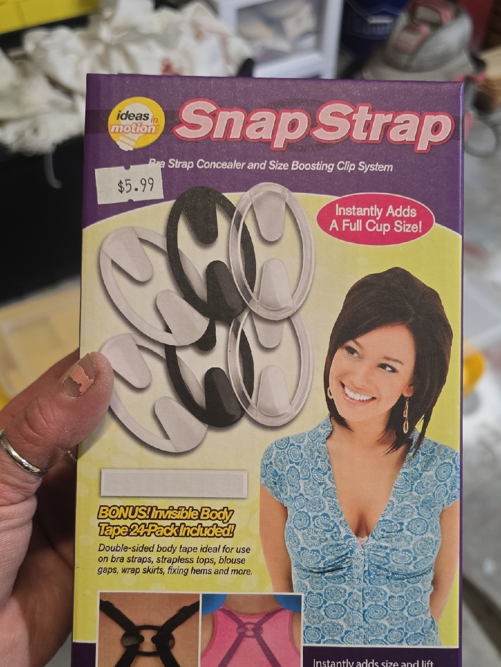 2 Packs Of SnapStrap Bra Strap Concealer & Size Booster – White and Black